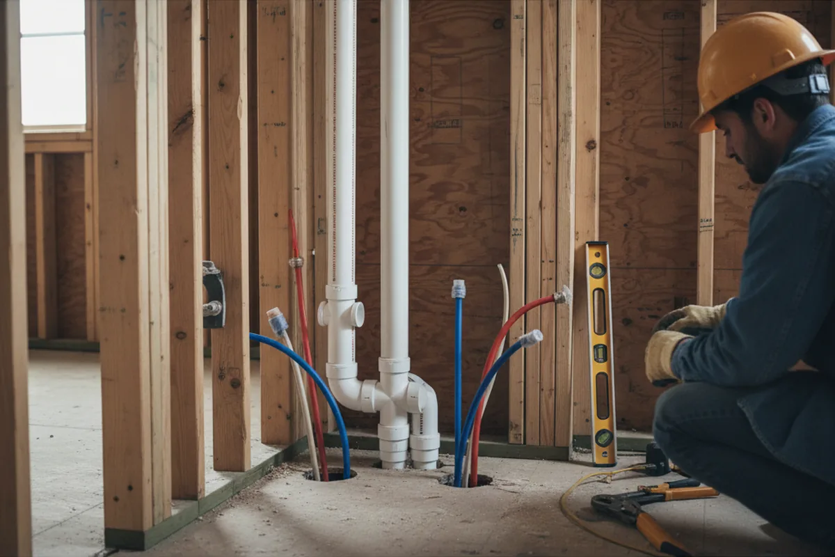 Drain and supply rough-in during Drain Cleaning in Elizabethville